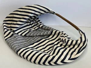 Next Women’s Navy & Cream Stripe Rope Shoulder Lightweight Beach Shopping Bag - Picture 1 of 9