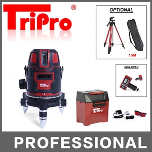 SELF LEVELLING 4V1H PLUMB DOT CROSS ROTARY LASER LEVEL TRIPOD RECEIVER DETECTOR - Picture 1 of 27