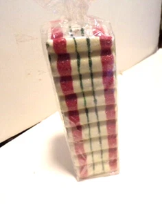 Vintage Crimped Ribbon Candy Christmas Candle 7" High Sealed NEW - Picture 1 of 5