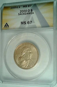 2000 D Sacagawea Native American Dollar -CERTIFIED- ANACS MS67- LOTS OF LUSTER! - Picture 1 of 5