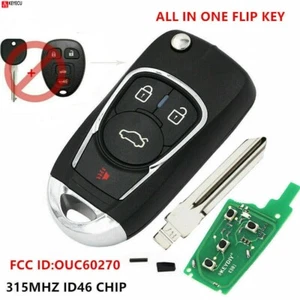 Llavero de coche remoto plegable mejorado para Chevy Buick GMC 315 MHz ID46 OUC60270 - Imagen 1 de 1