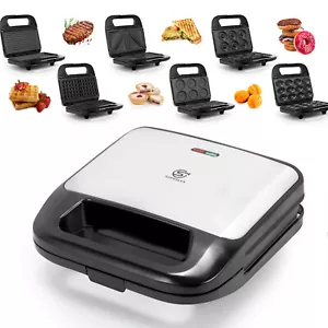 6-IN-1 Toaster Maker Press Sandwich Panini Grill Replaceable Plates 4 Slice - Picture 1 of 18