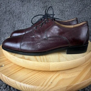 Pronto Uomo Firenze Cap Toe Leather Derby Mens 9 Brown Dress Shoe Made in Italy - Picture 1 of 10