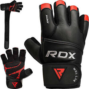 RDX Weight Lifting Gloves Fitness Gym Training 100% Leather Bodybuilding Workout