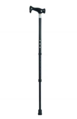 COOPERS Walking Stick Escort Handle Cane Black Height Adjustable Metal Mobility New