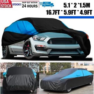 For Dodge Challenger Charger Black Full Car Cover Outdoor All Weather Protection