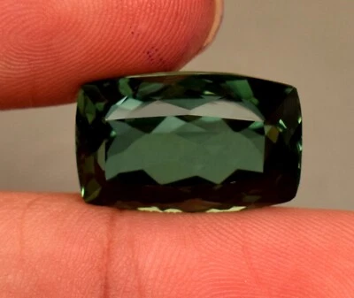 Natural Mozambique Green Tourmaline 11.20 Ct Cushion Cut Loose Gemstone TREATED - Image 1 of 4