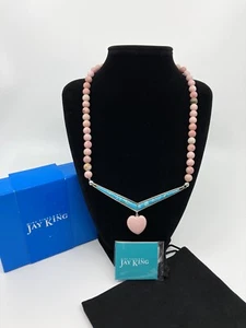 Jay King Mine Finds SS Pink Opal & Turquoise 18” Necklace NIB 370164 - Picture 1 of 11