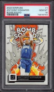 Tarjeta de baloncesto 2022-23 Anthony Edwards Donruss #1 Bomb Squad graduada PSA 10 gemas - Imagen 1 de 2