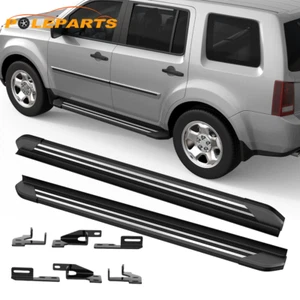2X LH+RH 4" Running Boards Nerf Bars Side Steps For 2009-15 Honda Pilot Aluminum - Picture 1 of 13