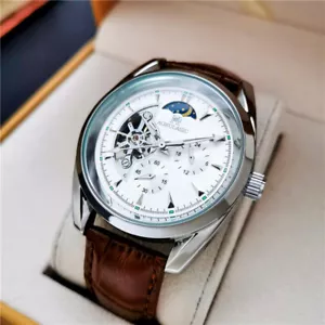 Men's Automatic Mechanical Watch Waterproof Luminous Moon Phase Fashion Watch - Picture 1 of 30
