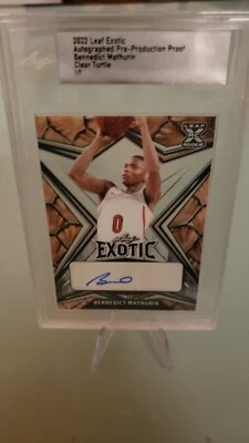 🔥 Bennedict Mathurin 1/1 exotic leaf Turtle nba rookie indiana pacers 🔥🔥 - Image 1 of 3