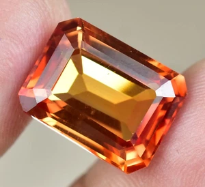 FLAWLESS Natural Imperial Topaz 12.65 Ct Emerald Untreated Certified Gemstone - Picture 1 of 8