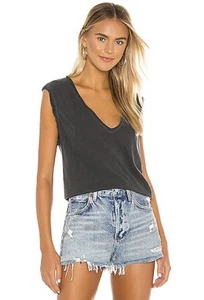 Neu mit Etikett Free People Mineral Wash verträumtes Muskeltank in Schwarz V-Ausschnitt We The Free L - Bild 1 von 17