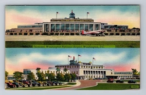 Washington DC-Terminal, Aeropuerto Nacional de Washington, postal antigua, vintage - Imagen 1 de 2