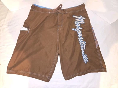 Bermuda de natação masculina Margaritaville azul marrom G - Imagem 1 de 4