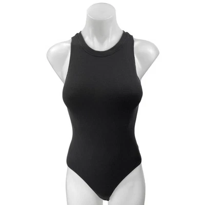 Body sin mangas Aritzia Wilfred Free negro acanalado tejido cuello redondo S Foto 1 de 4
