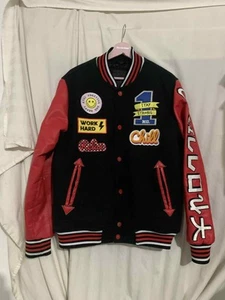 black ink men varsity coat#161070 red / black size m (FFV6) - Picture 1 of 17