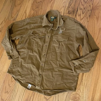 Cabela's Men's XL Reg. Button Up Deer Skin Soft Chamois Outdoor Hunting Fishing - Image 1 of 4