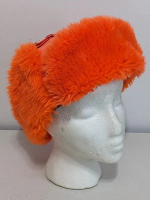 De Colección Sombrero Naranja Trampero/Cazador Piel Sintética y Cuero Aislado Talla Grande (VerLeer) Foto 1 de 4
