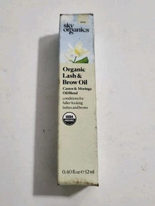 Sky Organics Organic Lash & Brow Oil & Applicator Eyelash Serum Castor Oil New - Picture 1 of 6