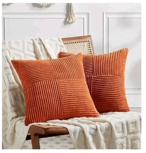 Ausgefallene Homi 2er Set Dekorative Kissenbezüge in Verbranntem Orange 18x18 Zoll... - Bild 1 von 5