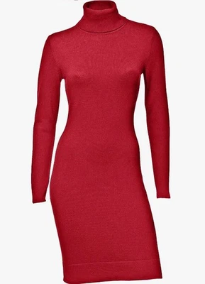 Strickkleid rot 50 Heine Damen Rollkragen-Kleid Langarm UVP: 89,99€ G220 - Bild 1 von 3