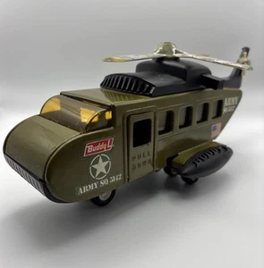 Vintage ✅ Buddy L Army Helicopter Metal SQ5142 Made In Japan ✅ Propellerschaden - Bild 1 von 24