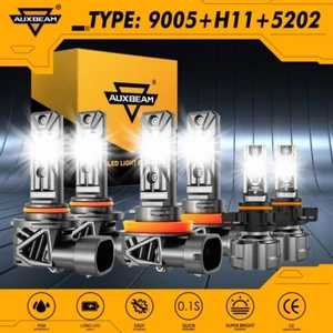 AUXBEAM Canbus LED Headlight Fog Bulbs 6500K For Chevy Silverado 1500 2007-2015 - Picture 1 of 12