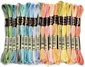 Rainbow Gradient Color Cross Stitch Floss Variegated Embroidery String 6 Strands - Picture 1 of 5