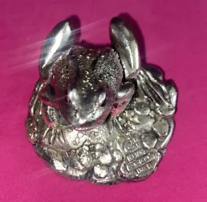 Vtg Sterling Silver Crouching Frog Sculpture Ornament 1991 Birmingham - Picture 1 of 11