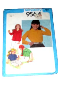 SIMPLICITY 9564 girl's size 10, front button shirts long/short sleeve (sew drwr) - Picture 1 of 4