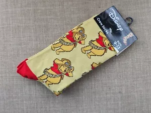 Disney Winnie the Pooh Men Socks Crew Socks Yellow/Red Polyester NWT - Picture 1 of 8