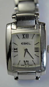 EBEL BRASILIA E9976M22 Swiss Made All SS Rectangular Women's Wristwatch - Rare - Picture 1 of 16