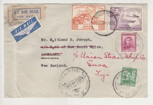 COVER LOVERS SALE #38 SINGAPORE MAYLAYA /NEW ZEALAND FIJI AIRMAIL COVER - Picture 1 of 2