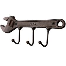 Retro Vintage Key Rack Holder Hooks Cast Iron Wrench Spanner Shape Decorative...