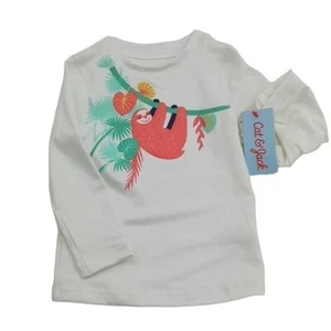 Cat & Jack Rash Guard Swimwear Sloth Long Sleeve Baby Girl Size 18 Months - Picture 1 of 5