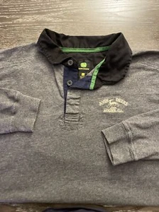 John Deere Rugby Shirt Vintage Work Wear Long Sleeve Polo Top Large - Picture 1 of 11