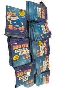 ๐ UK DATA CALL TEXT PAY Travel SIM Hotspot 2gb 10gb And 100gb Assorted - Picture 1 of 5