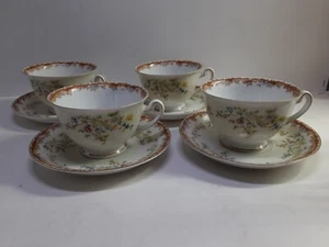 Set of 4~ Vintage Imperial China Cup & Saucer Sets~ Made in Japan~ Floral Design - Picture 1 of 6