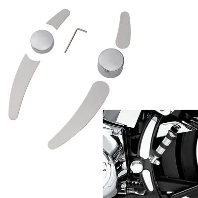 Chrome Curved Swingarm Frame Inserts & Pivot Bolt Fit For Harley Softail Fat Boy - Image 1 of 4