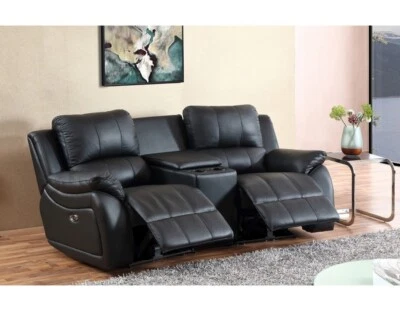 2-Sitzer Leder Sofa mit Getränkehalter, Relaxfunktion elektrisch, 5129ee-Cup-2-S - Bild 1 von 4