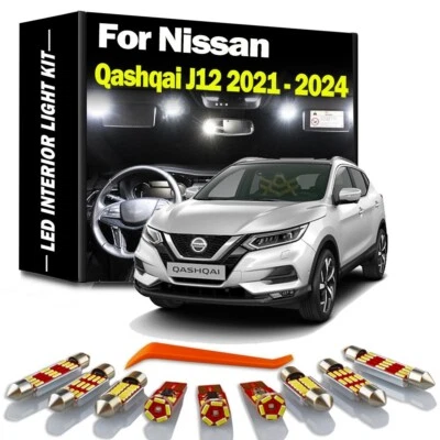 12pcs LED Interior Reading Dome Plate Light Kit For Nissan Qashqai J12 2021-2024 - Image 1 of 4