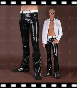 Pantalones de mezclilla acampanados de látex de moda con campanas bolsillos ajustados 0,4 mm E13 - Imagen 1 de 5