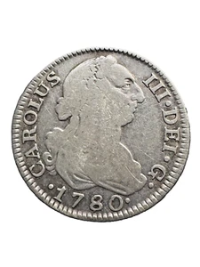 Carlos III, 2 Reales 1780 Madrid PJ MBC-/ Almost VF - Imagen 1 de 2