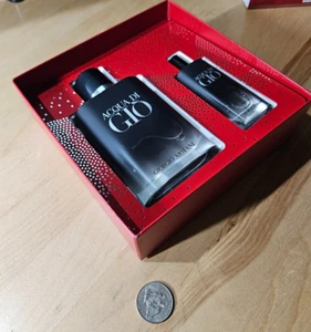 ACQUA DI GIÒ PARFUM 2-PIECE COLOGNE & TRAVEL SPRAY GIFT SET #E4-2 - Picture 1 of 4