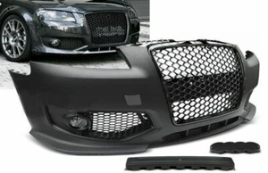 Parachoques delantero RS3 Look para Audi A3 8P 05-08 con parrilla de panal y - Picture 1 of 6