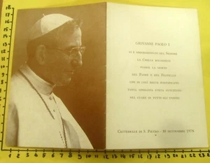 SANTINO PAPST JOHANNES PAUL I 1978 Erinnerung Trauer Kampf - Bild 1 von 2