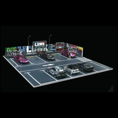 Diorama 1:64 Auto-Garage Modell LED Auto Showroom Szene Gebäudemodell Vitrine - Bild 1 von 4