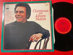 Christmas With Johnny Mathis LP Columbia Holiday 80s Press + Shrink VG+ - Picture 1 of 4